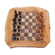 Natural olive wood edge, rustic chessboard