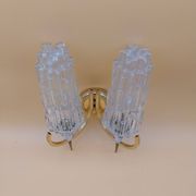 Double tulip wall light in Hoffmeister Iceberg Glass