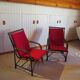Lot de 2 Fauteuils de jardin en rotin et bambou -Vintage -Années 60 - avec coussins - vernis satin