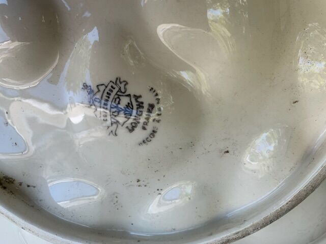 Large oyster dish in the shape of fish model Copenhagen by Longwy france old and collector