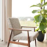 Scandinavian coffee brown armchair by H.Lis