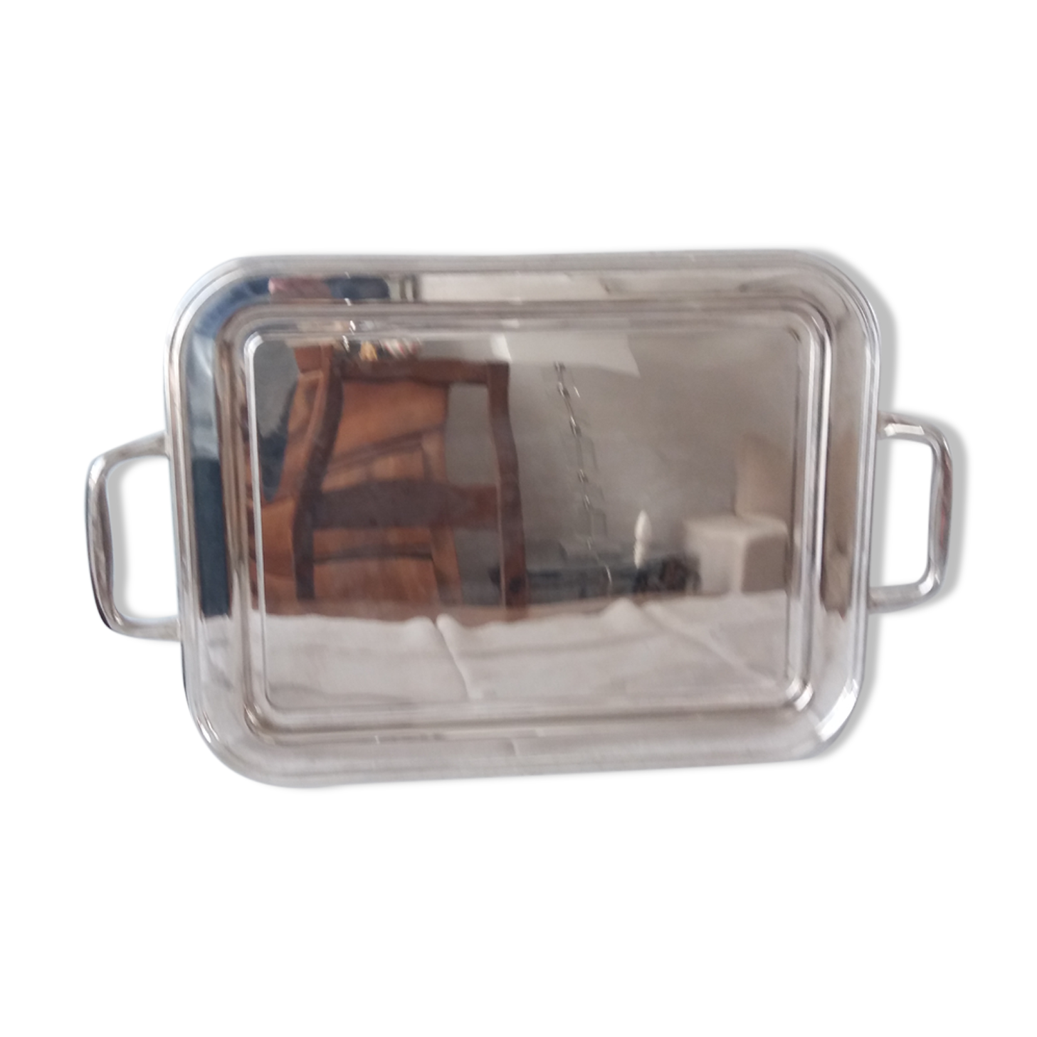 Rectangular silver metal top