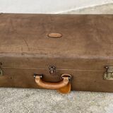 Vintage 1960s LANCEL canvas and leather suitcase