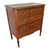 Art Deco chest of drawers - 4 drawers - locks - checkered wood veneer top - 50s