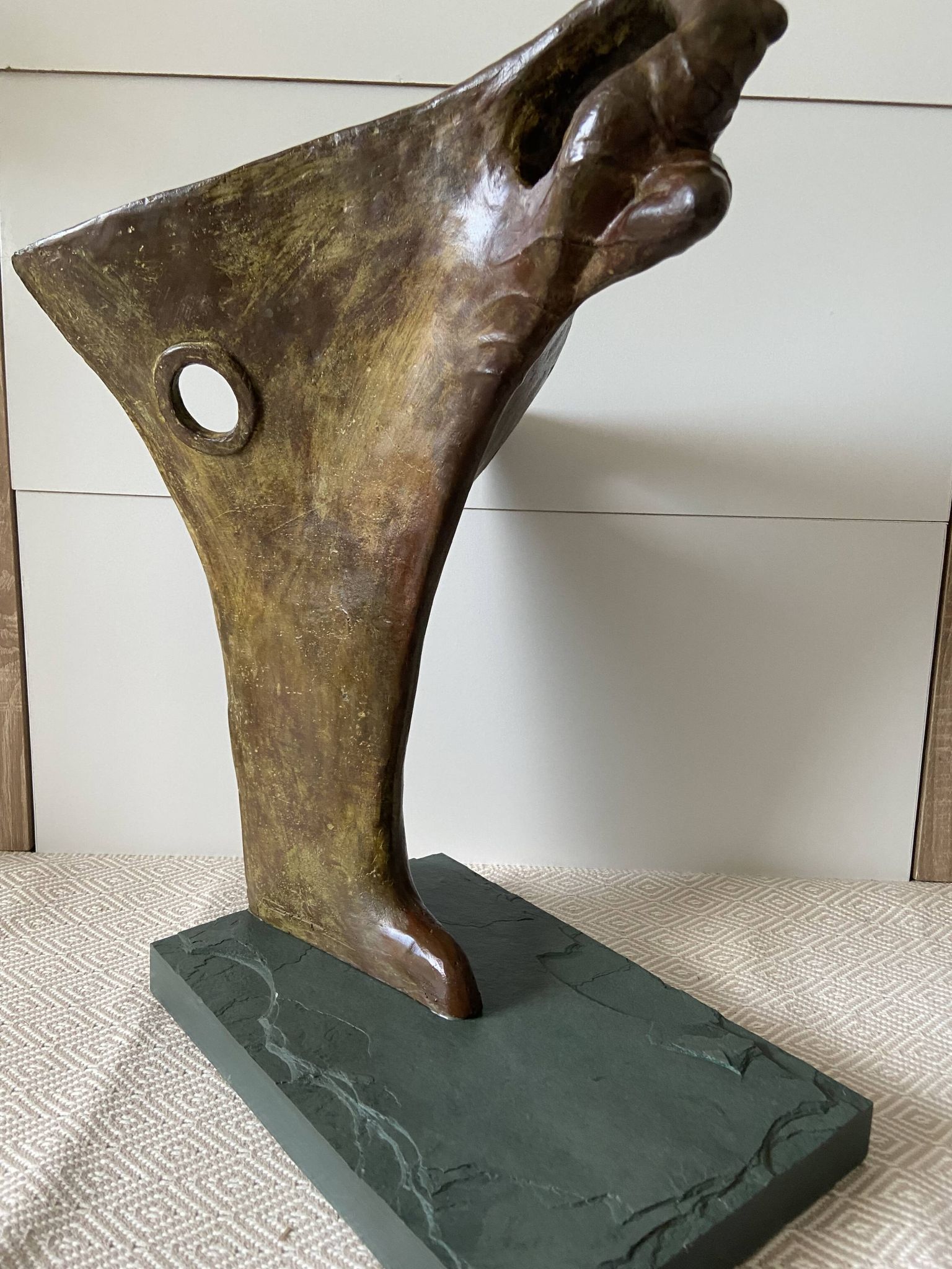 Contemporary Sculpture Solid Bronze Bow Boat and Mermaid Signed ORTIZ