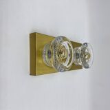Vintage Peill & Putzler Ice glass Wall Lamp , 1970s