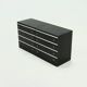 Pair Chest of Drawers in Ebonized Wood with Aluminium Accents 1980s