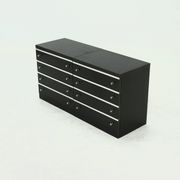 Pair Chest of Drawers in Ebonized Wood with Aluminium Accents 1980s