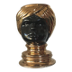 Nubian head vase or pot in black ceramic dlg by Piero Fornasetti