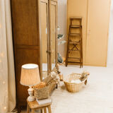 Antique oak wardrobe with mirror – fully restored