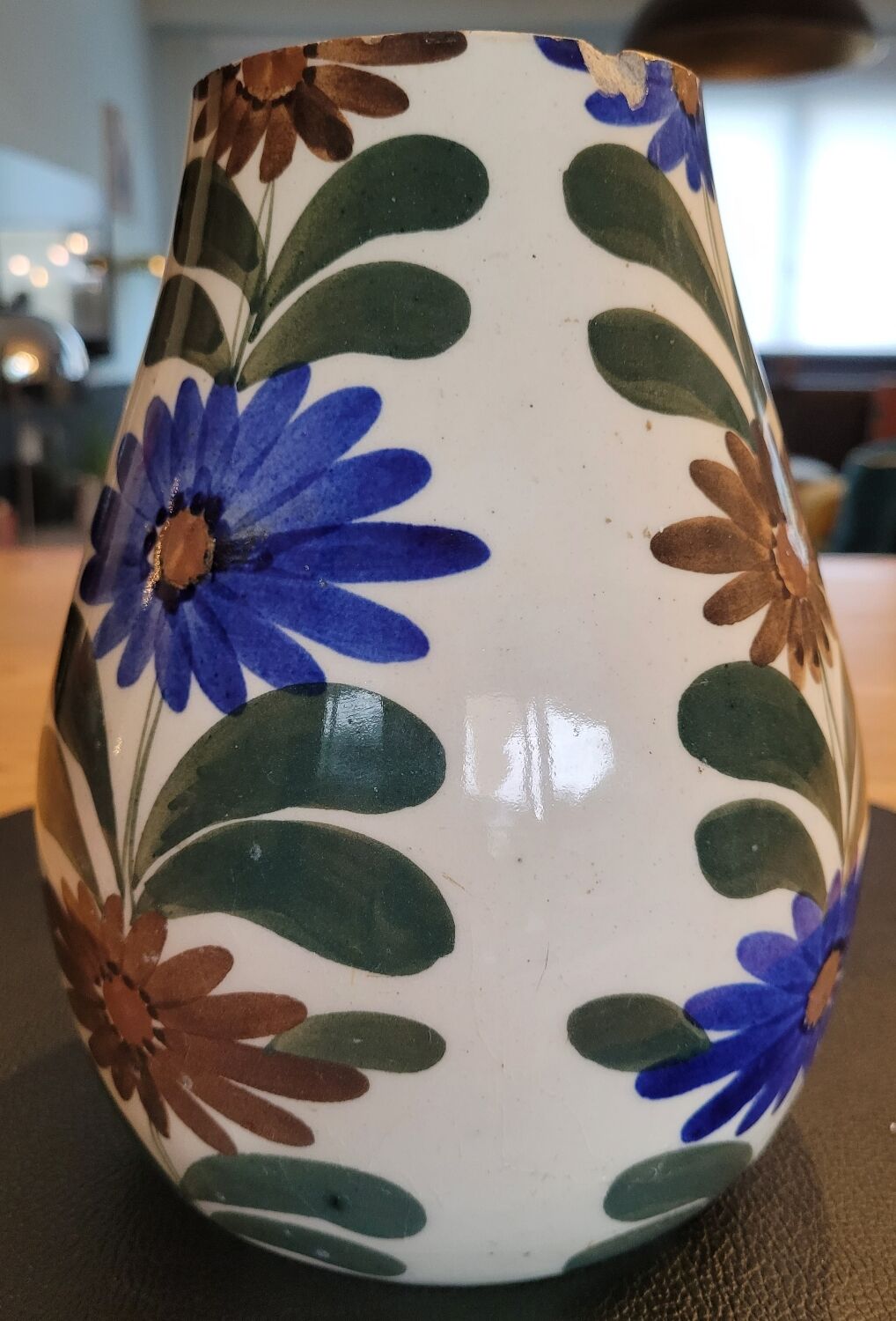 Vintage hand-painted ceramic vase