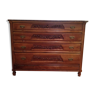 Commode 1900 en merisier avec marbre rouge