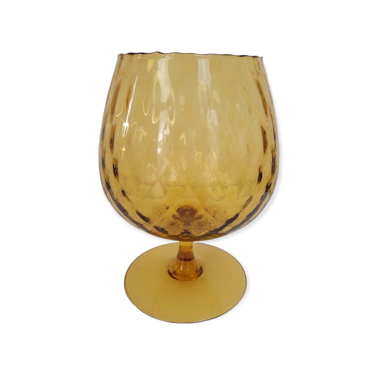 Vase on foot vintage amber polished glass