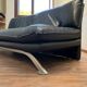 Nicoletti Italian black leather sofa