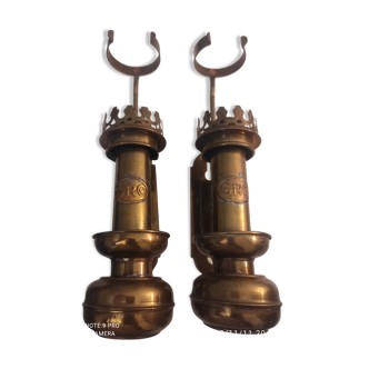 Pair of bronze lamps