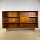 Bibliothèque Clausen & Son vintage en teck avec portes en verre, Danemark 1960