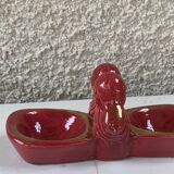 Saleron slurry in enamelled ceramic red and vintage gold