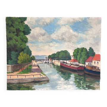 Canal barge painting