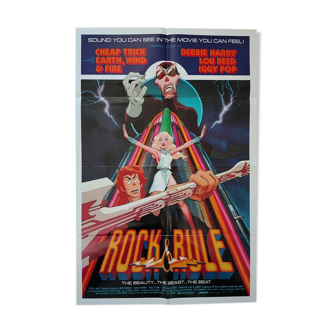 Affiche américaine originale de 1983 rock and rule iggy pop cheap trick debbie harry lou reed