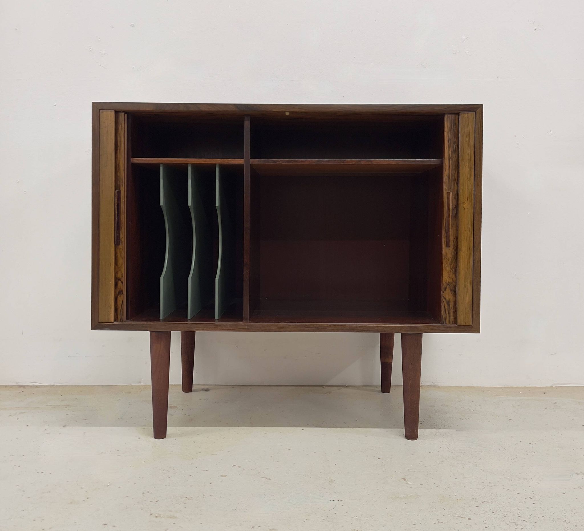 Rosewood Tambour Door Cabinet By Kai Kristiansen For Feldballes
