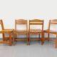 Set of 4 vintage pine chairs from the 70s