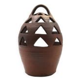 Impressive ceramic candlestick lantern, 1970s stoneware.