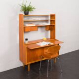 Danish vintage teak bookcase with a hidden desk, 1960s