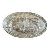Vintage glass butter dish with cow decorations
