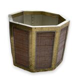 Planter in chrome steel and wicker