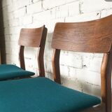 Scandinavian teak and duck blue chairs