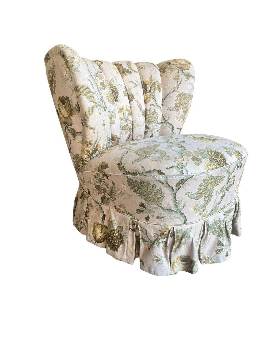 Vintage floral patterned cocktail chairs/armchairs