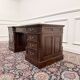 Classic English Desk with Black Leather