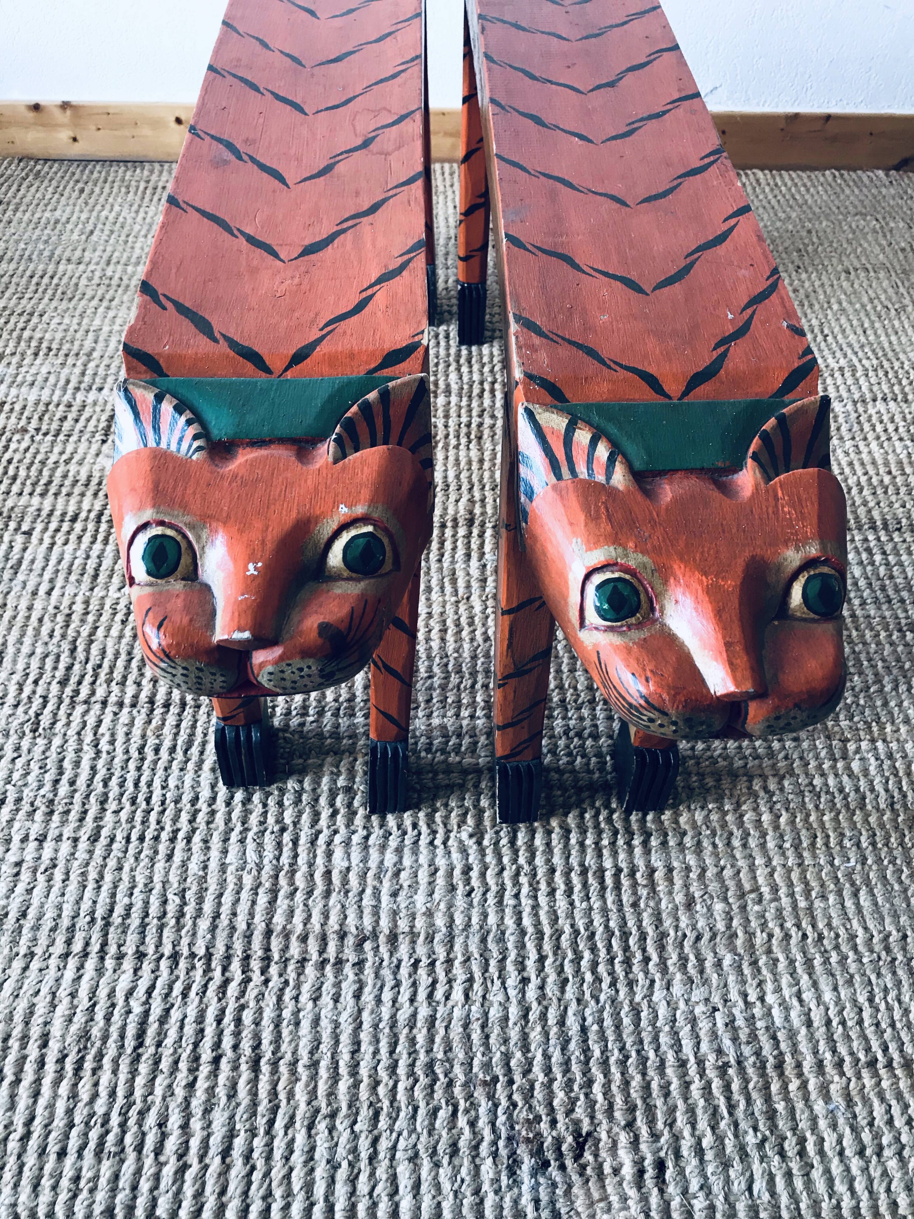 Wooden tiger bench