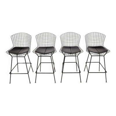Ensemble de 4 tabourets de bar par Harry Bertoia pour Knoll, 1980