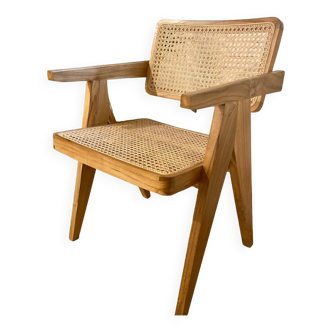 Teak and rattan chair