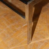 Chromium and smoked worm coffee table circa 1970