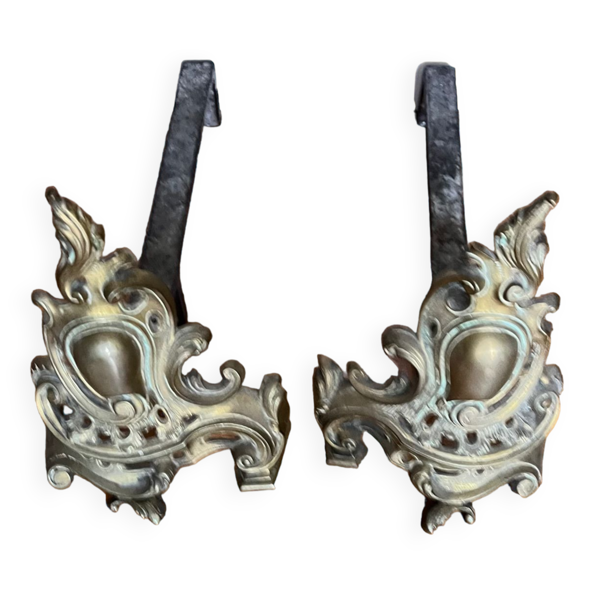 Pair of old andirons