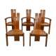 Set of 5 Brutalist dining chairs by Vamdrup Stolefabrik, 1960s