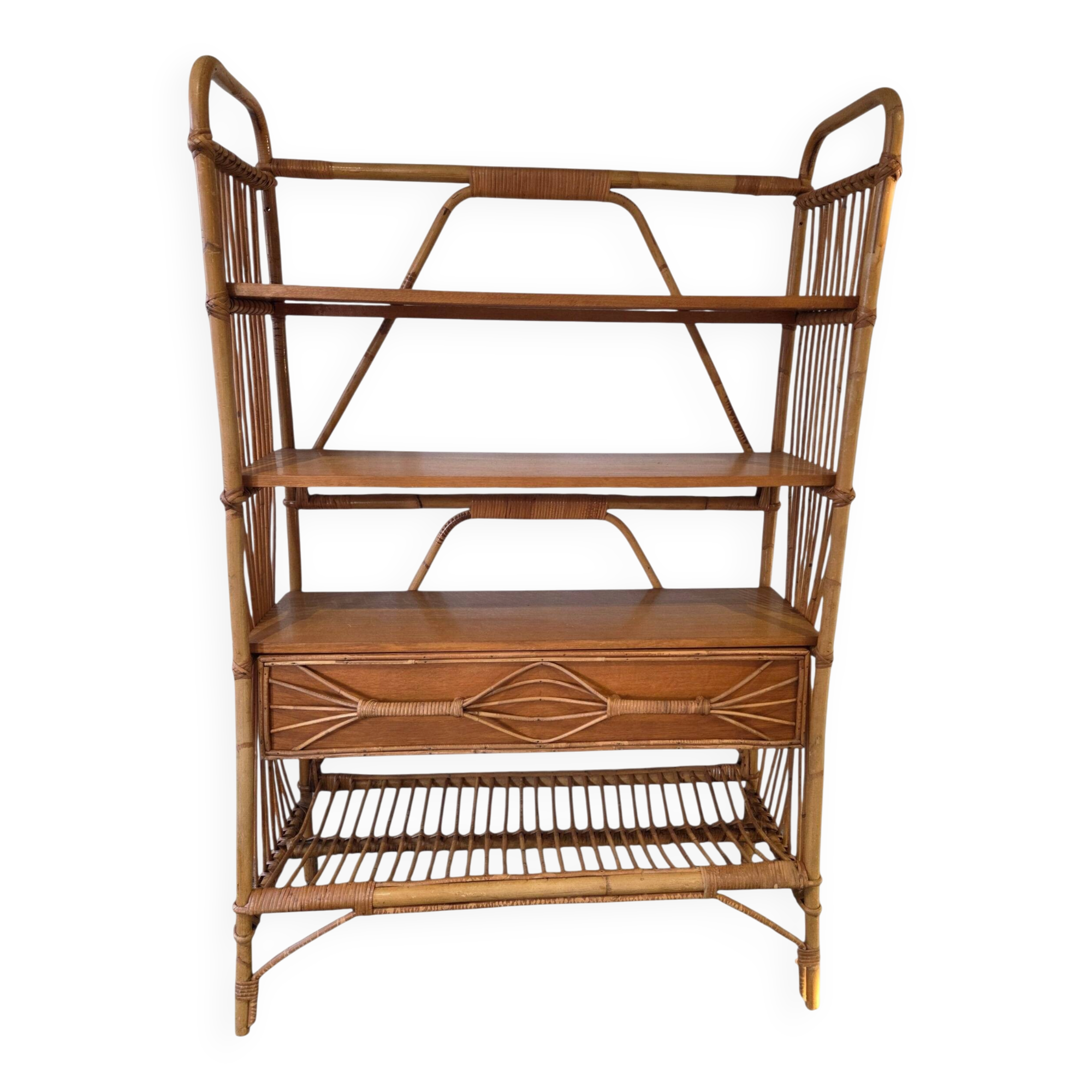 Rattan shelf – 1960s