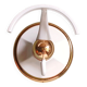 Patère double en métal émaillé blanc & doré