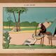 Old humorous satirical illustration of animals (pelican monkey) - 1930