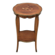 Selette pedestal side table Louis XV style with decorated marquetry and rosewood - 1900s