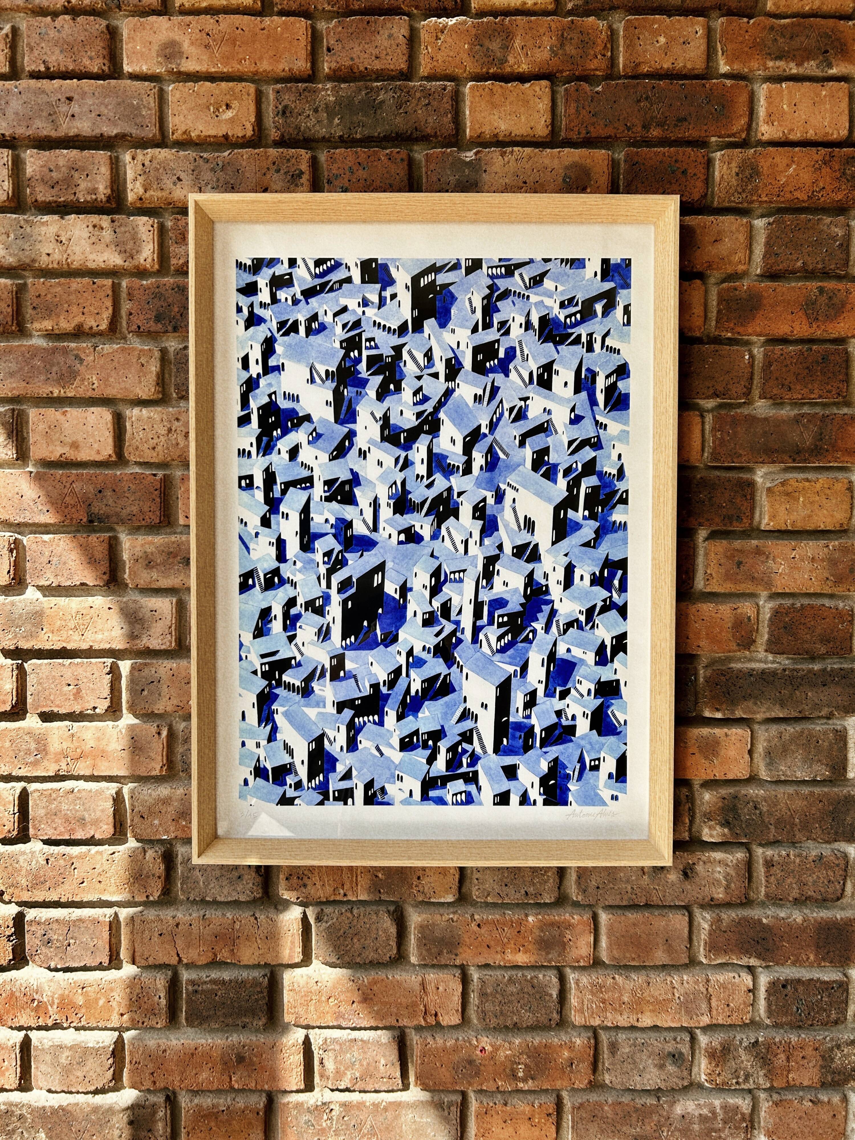 Art print, limited edition - Reproduction of a watercolor in Indian ink by the artist A. Alves