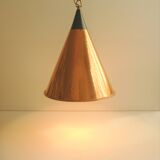 Rare cone - shaped pendant lamp in hammered structed copper - Denmark 1960s.