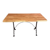 Bistro table, cast iron base and solid oak top.