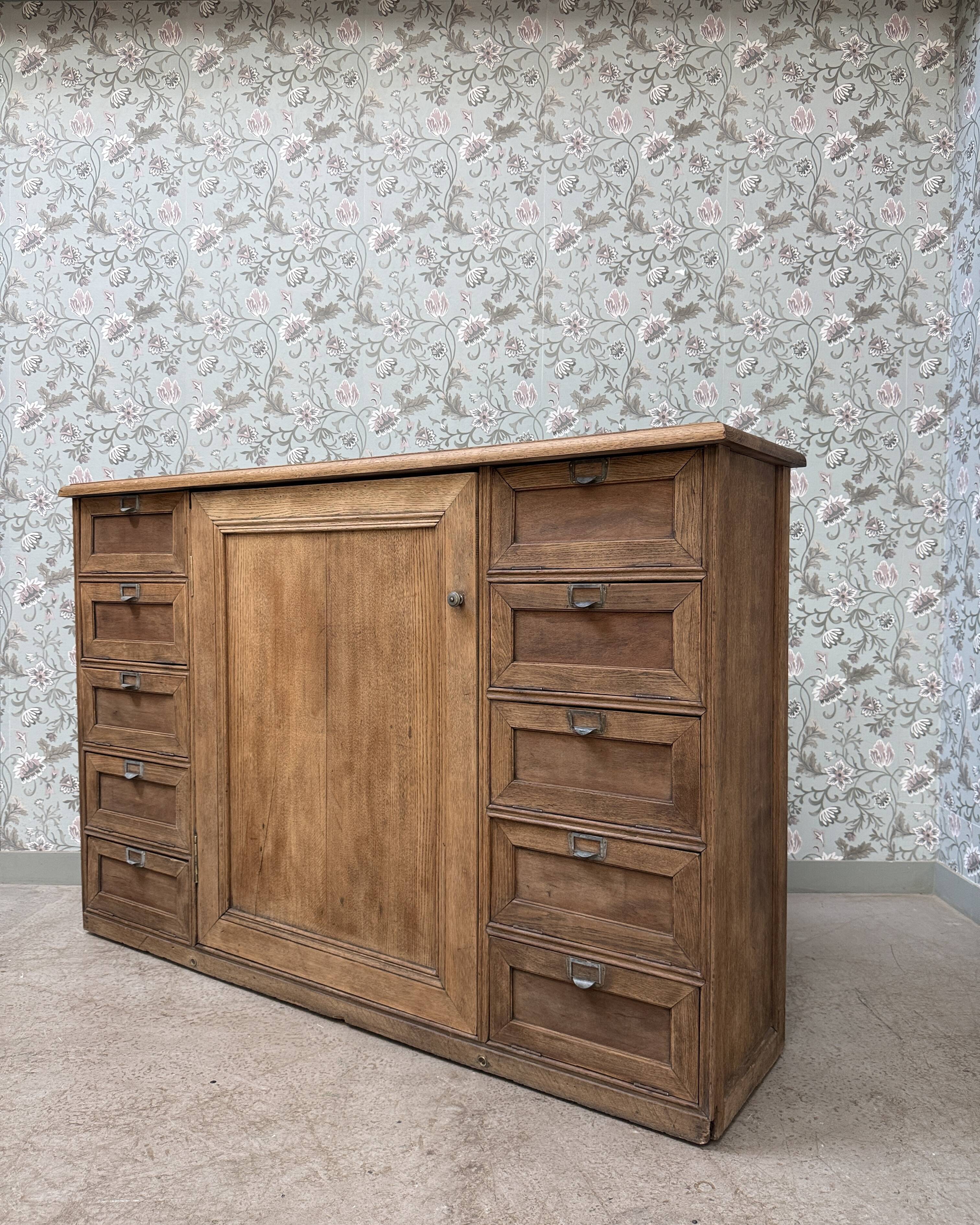 Renovated oak notary's office furniture.
