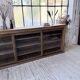 XXL 3m pine and oak display cabinet with glass doors