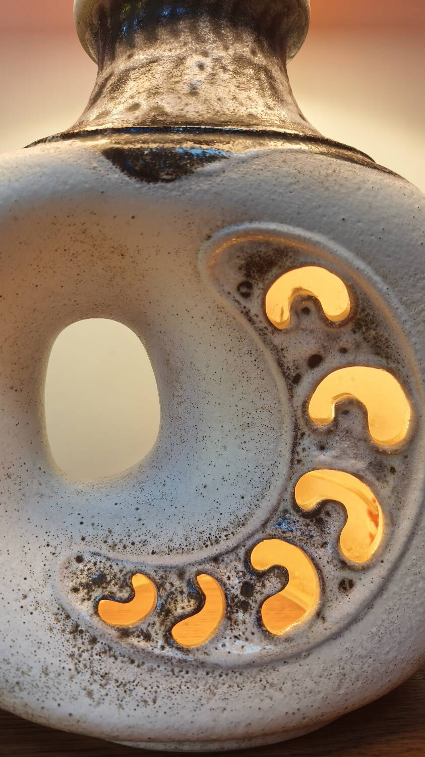 Fat Lav perforated ceramic lamp - vintage 1970