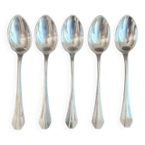 Set of 5 small silver-plated art deco style spoons