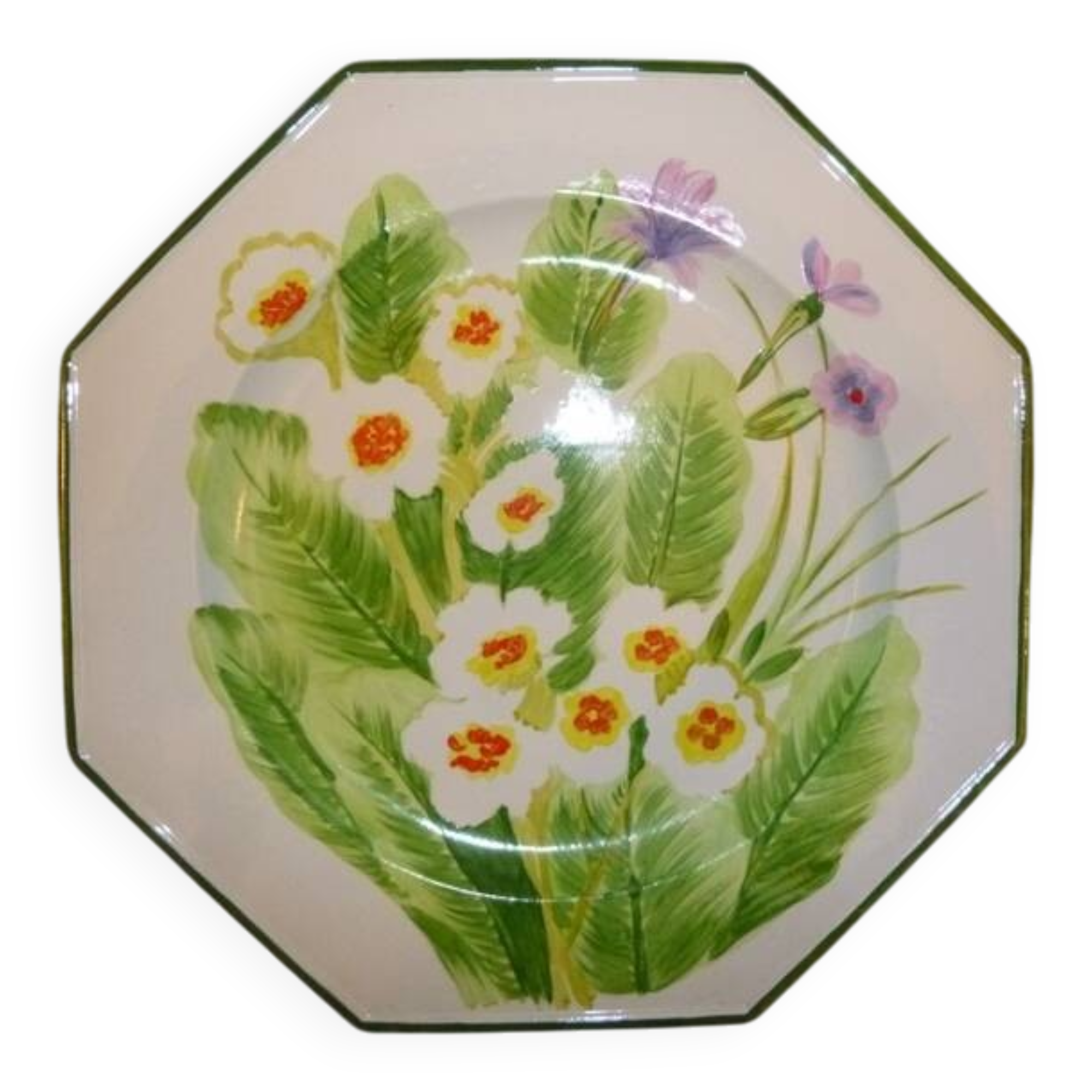 Decorative plate 'flowers' Maison Chaumette (Paris) vintage 80s. new.